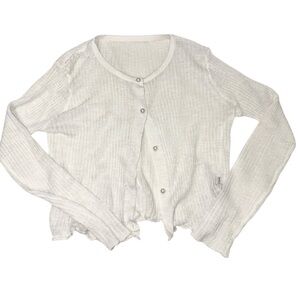 White lace Button-Up Cardigan with pearl buttons size S/xs